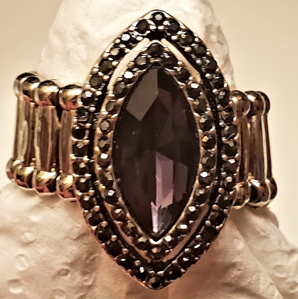 Paparazzi amethyst gemstone silver ring, one size fits all.
